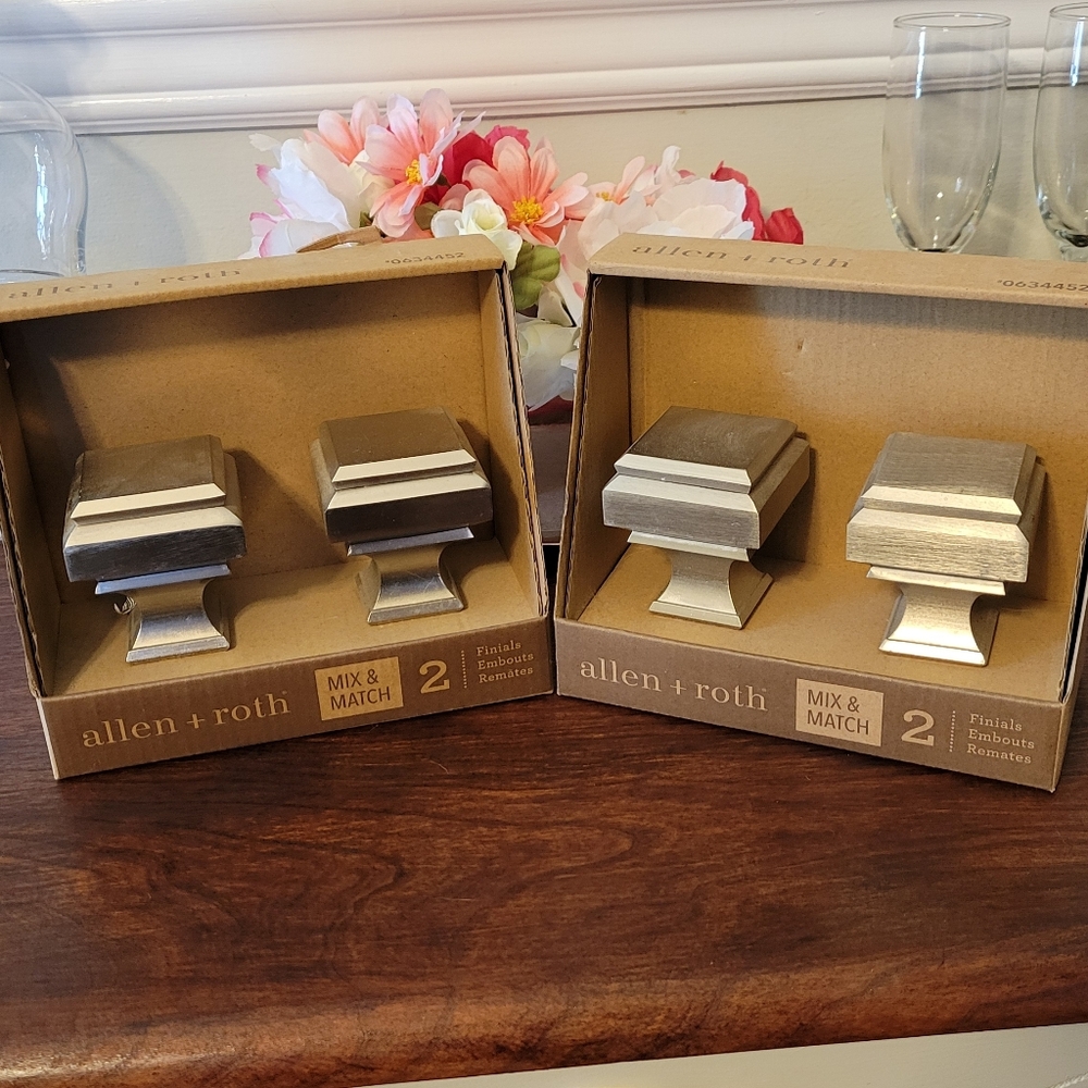 Allen + Roth Silver Finials Set